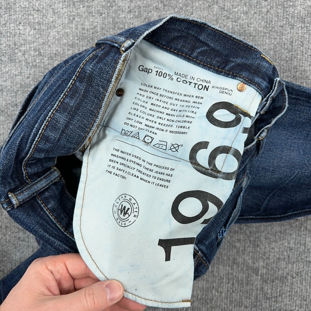 Gap 1969 Jeans Mens 30x30 (Fits 32x30) Selvedge Denim Straight Dark Honeycomb - Picture 10 of 14